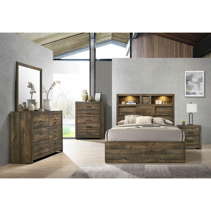 Elements International Bailey BY520QB Queen Bookcase Bed with Bluetooth - American Furniture of Slidell