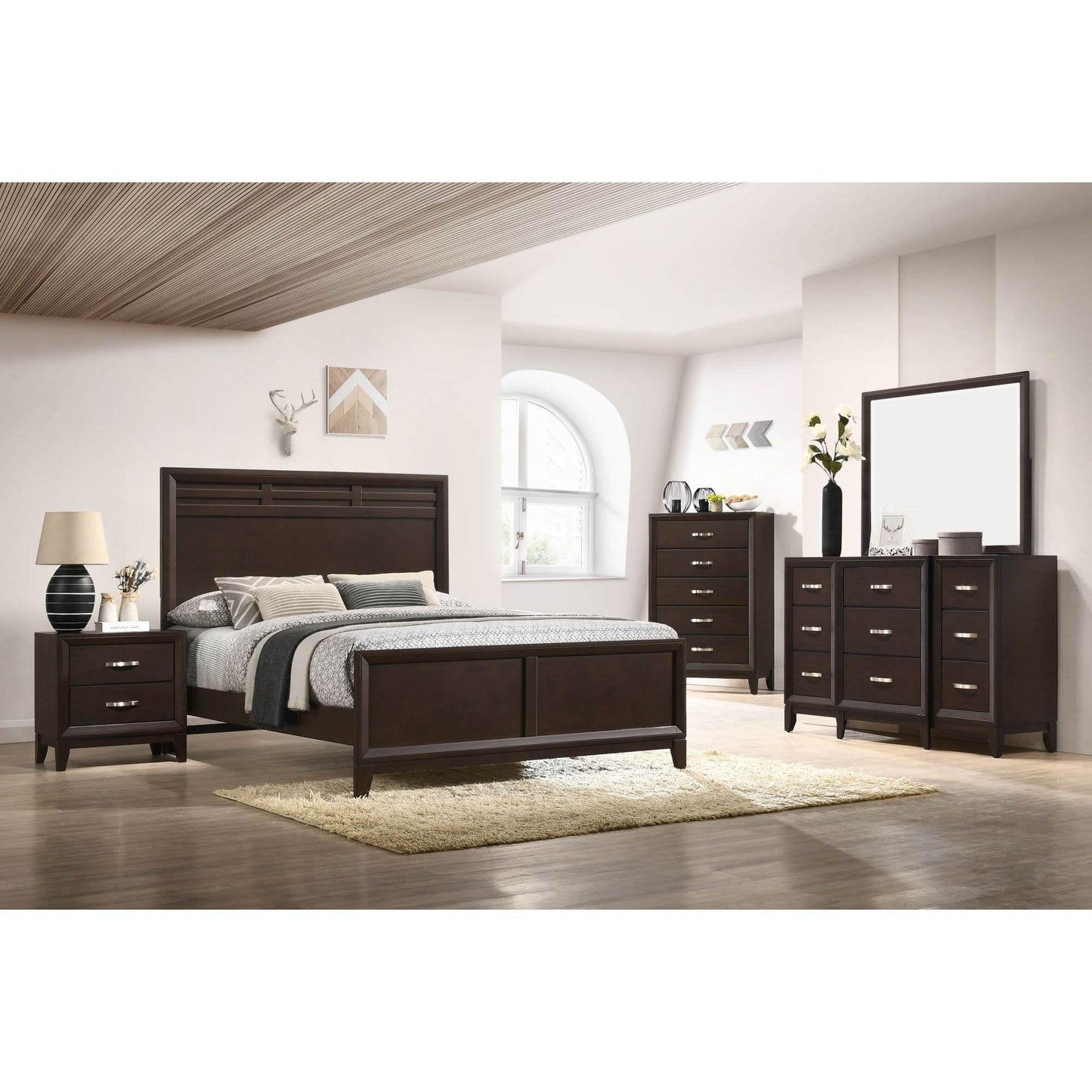 Elements International Beaumont B.1140 Dresser Mirror - Merlot - American Furniture of Slidell