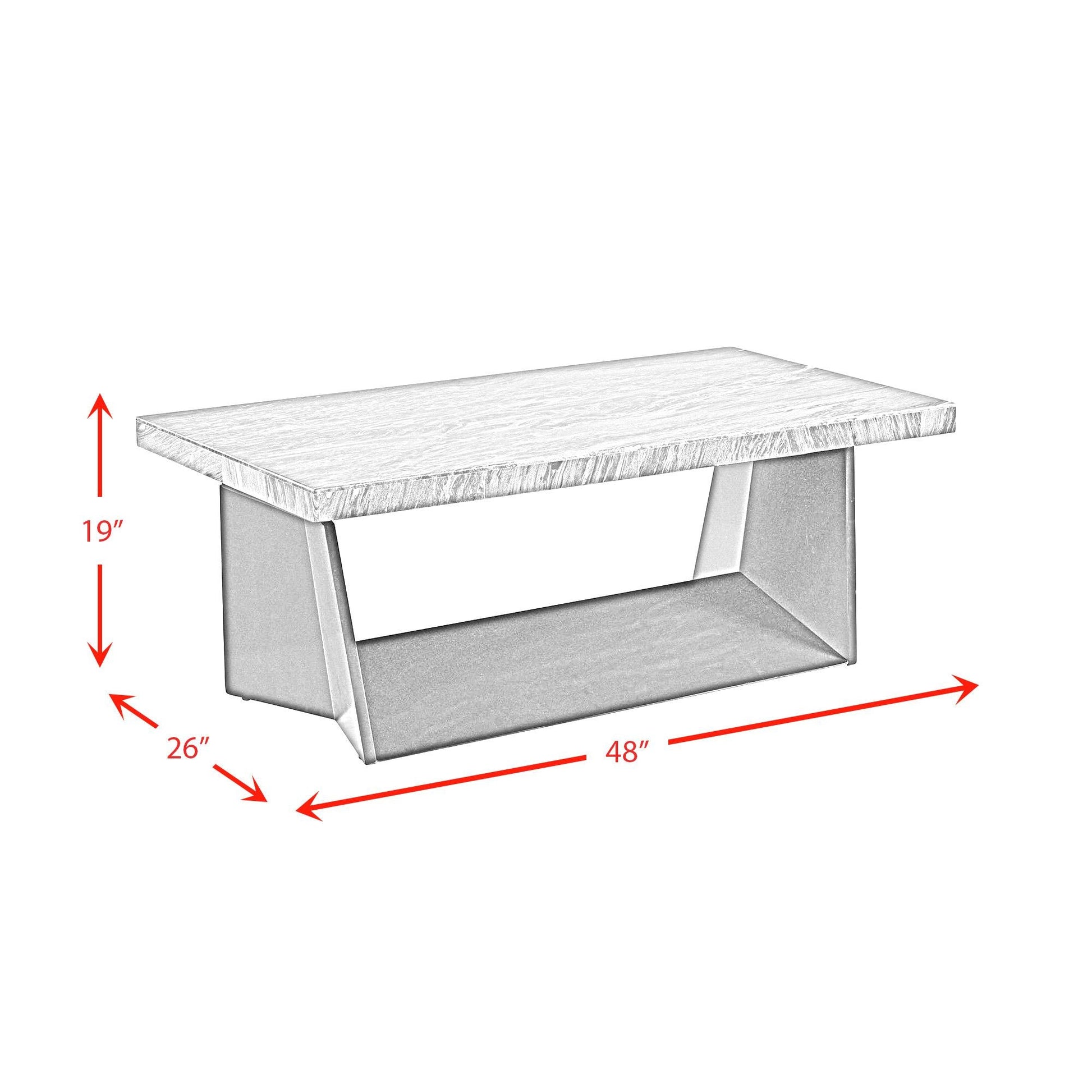 Elements International Beckley CTBY100CTC Coffee Table Complete - American Furniture of Slidell