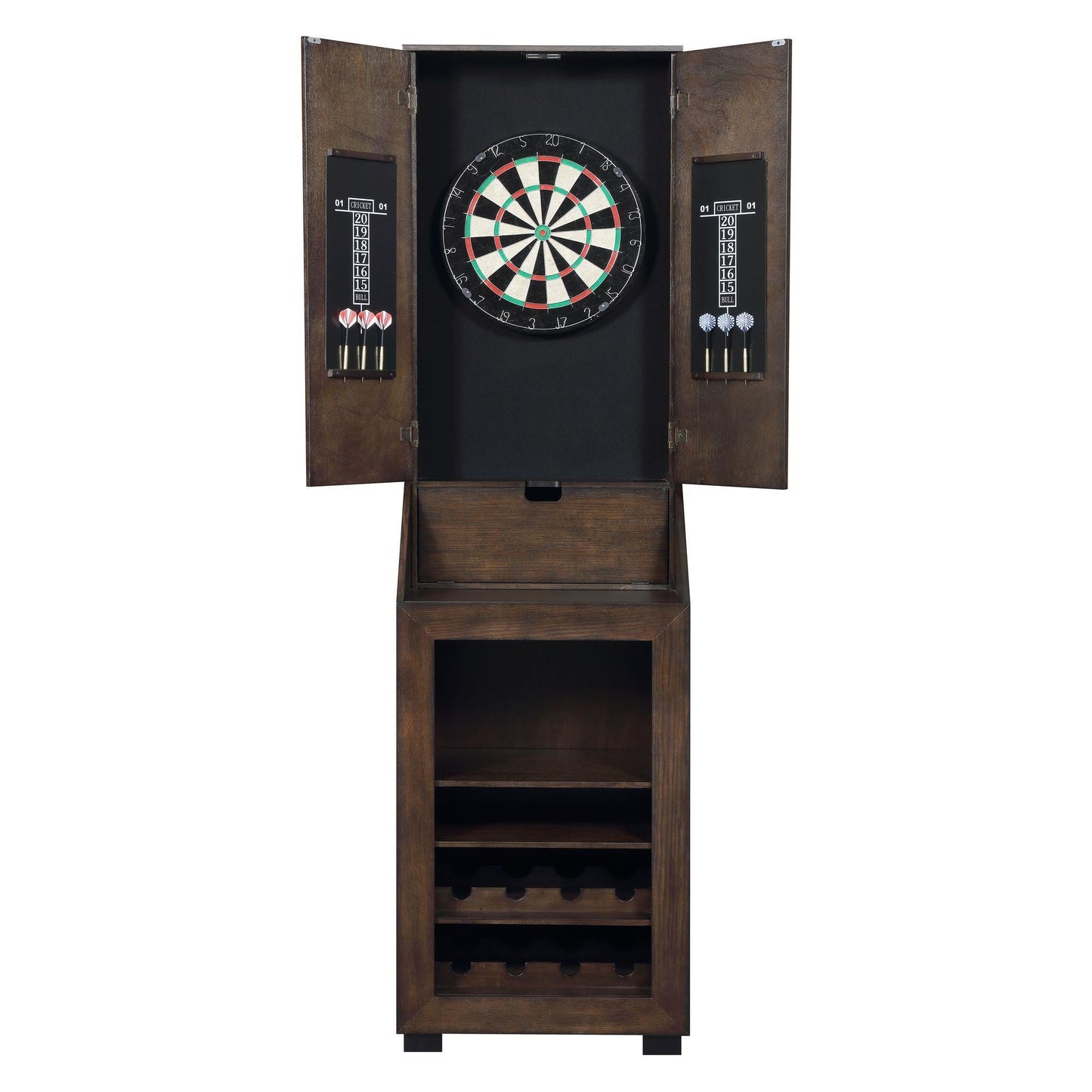 Elements International Bone GTBN100DBC S Dartboard Cabinet - American Furniture of Slidell