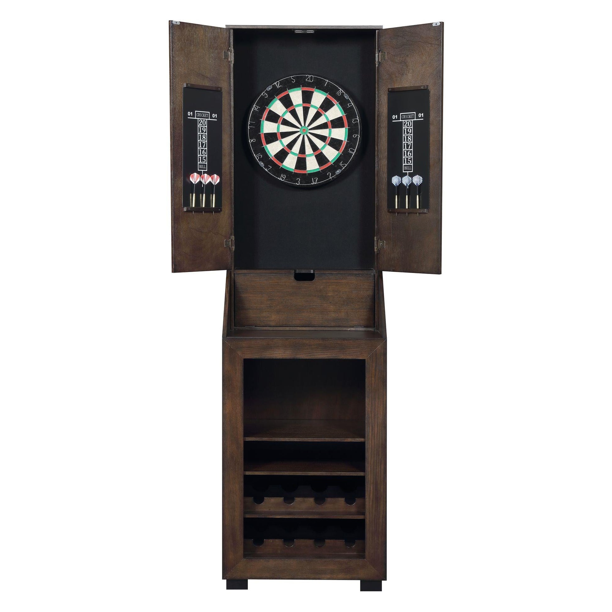 Elements International Bone GTBN100DBC S Dartboard Cabinet - American Furniture of Slidell