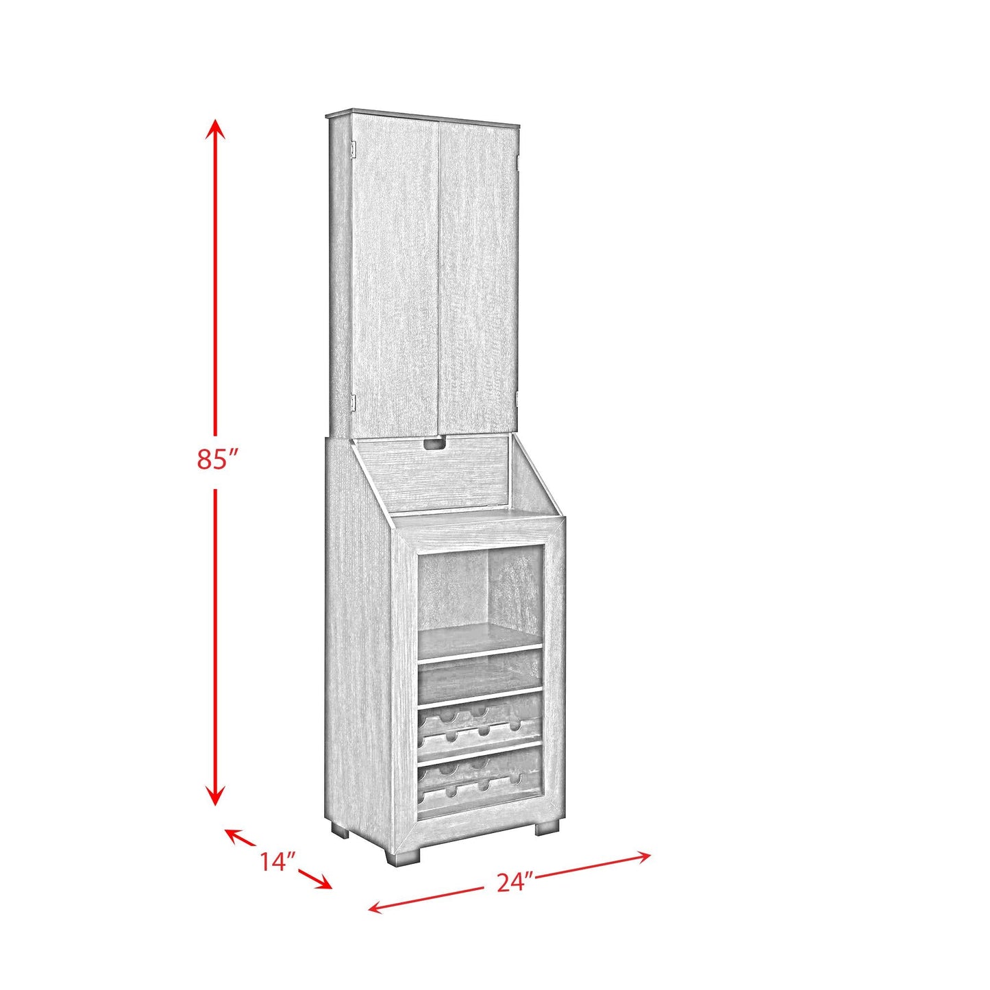 Elements International Bone GTBN100DBC S Dartboard Cabinet - American Furniture of Slidell