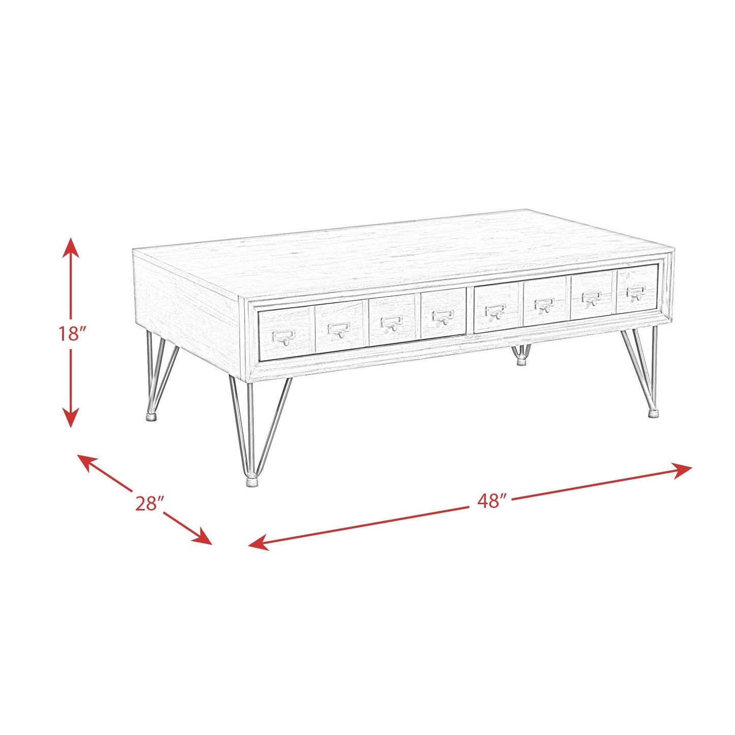 Elements International Boone TBN100CTE Coffee Table - American Furniture of Slidell