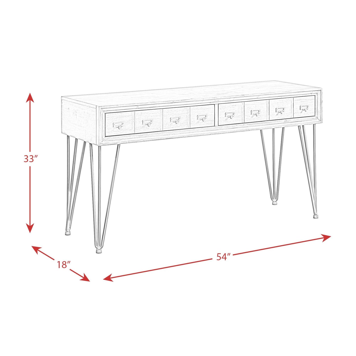 Elements International Boone TBN100STE Sofa Table - American Furniture of Slidell