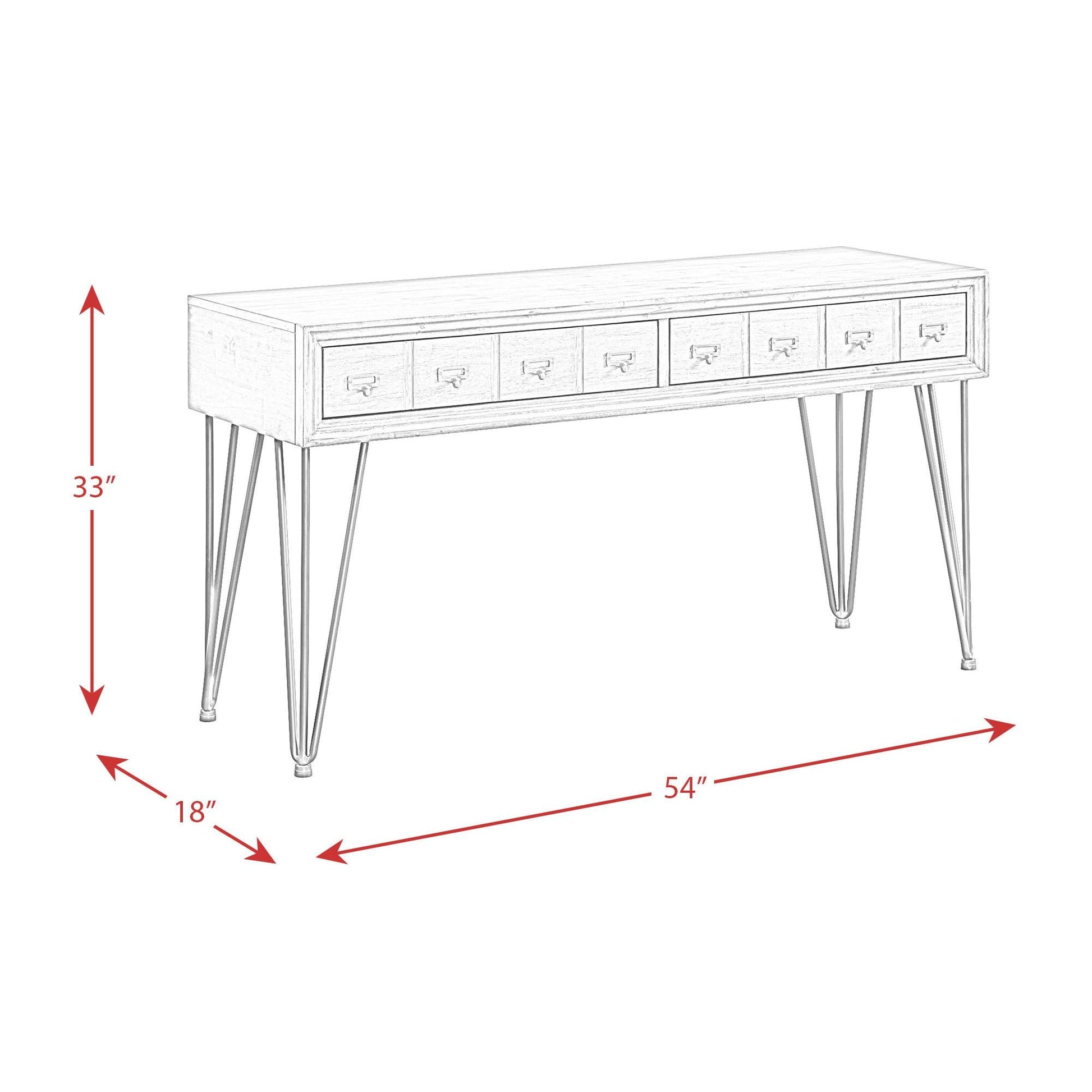 Elements International Boone TBN100STE Sofa Table - American Furniture of Slidell