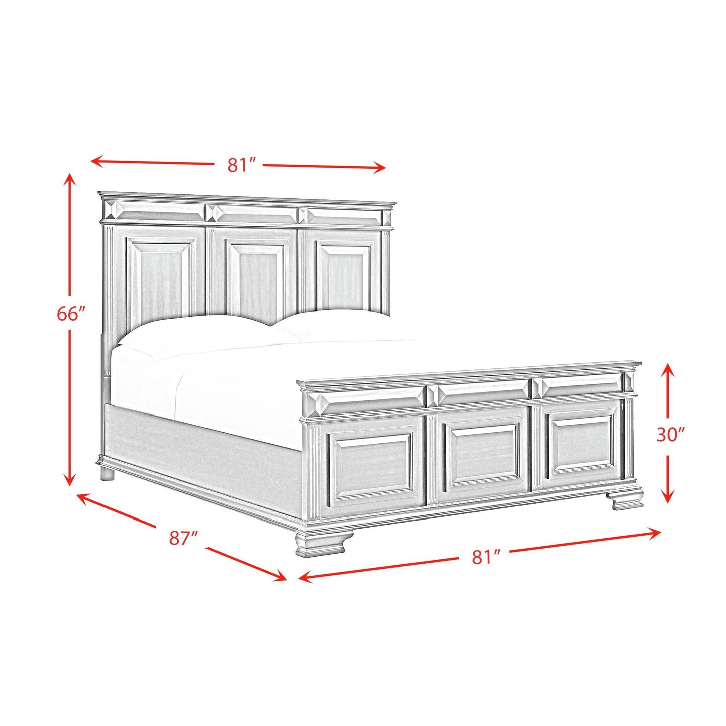 Elements International Bridgestone B - 10980 - 8 - KB King Panel Bed - American Furniture of Slidell