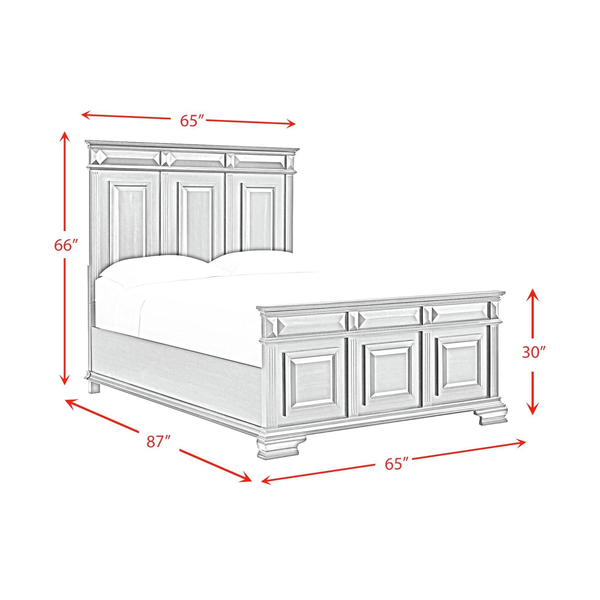 Elements International Bridgestone B - 10980 - 8 - QB Queen Panel Bed - American Furniture of Slidell