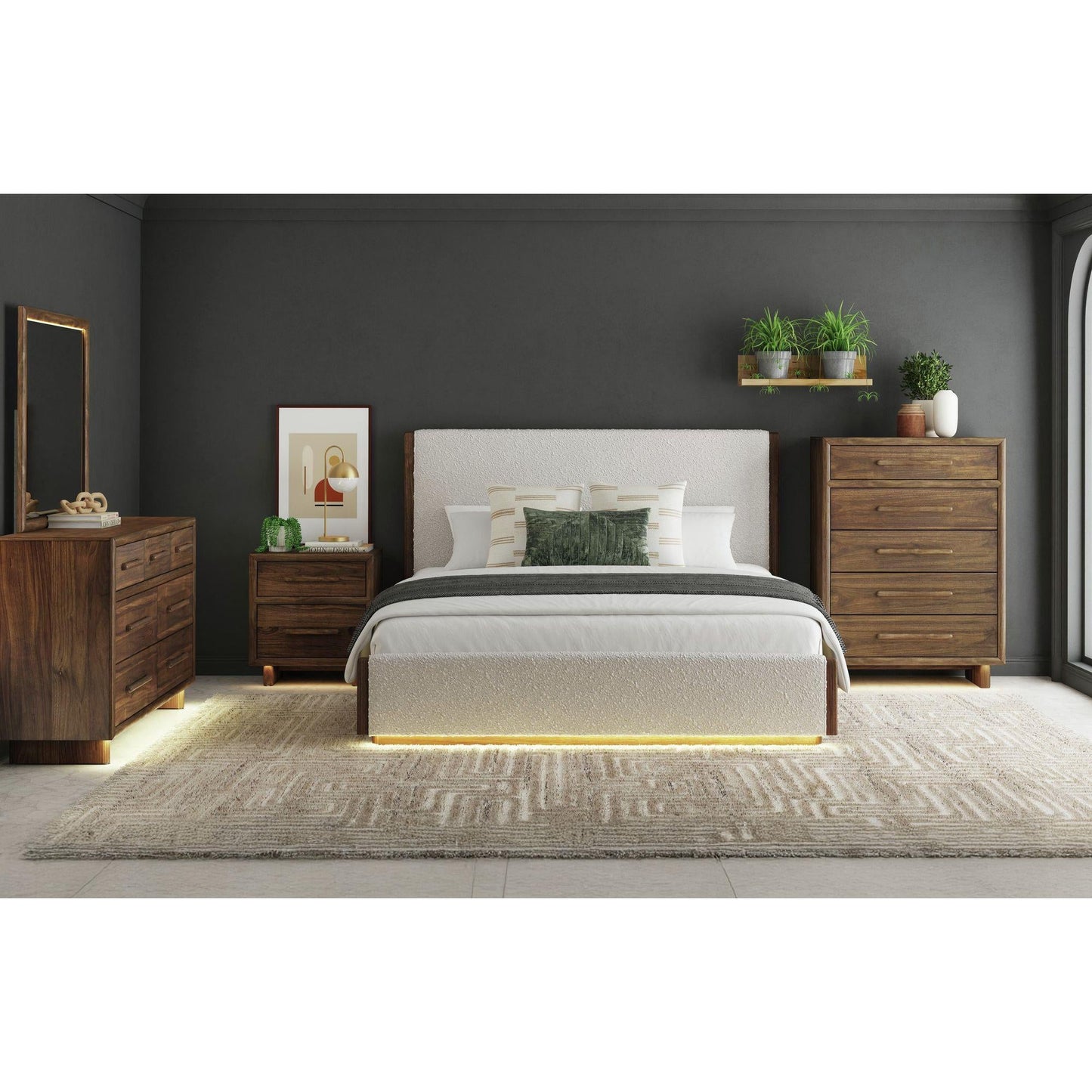 Elements International Brisbane B - 16760 - 5 - QUB Queen Upholstered Bed - American Furniture of Slidell
