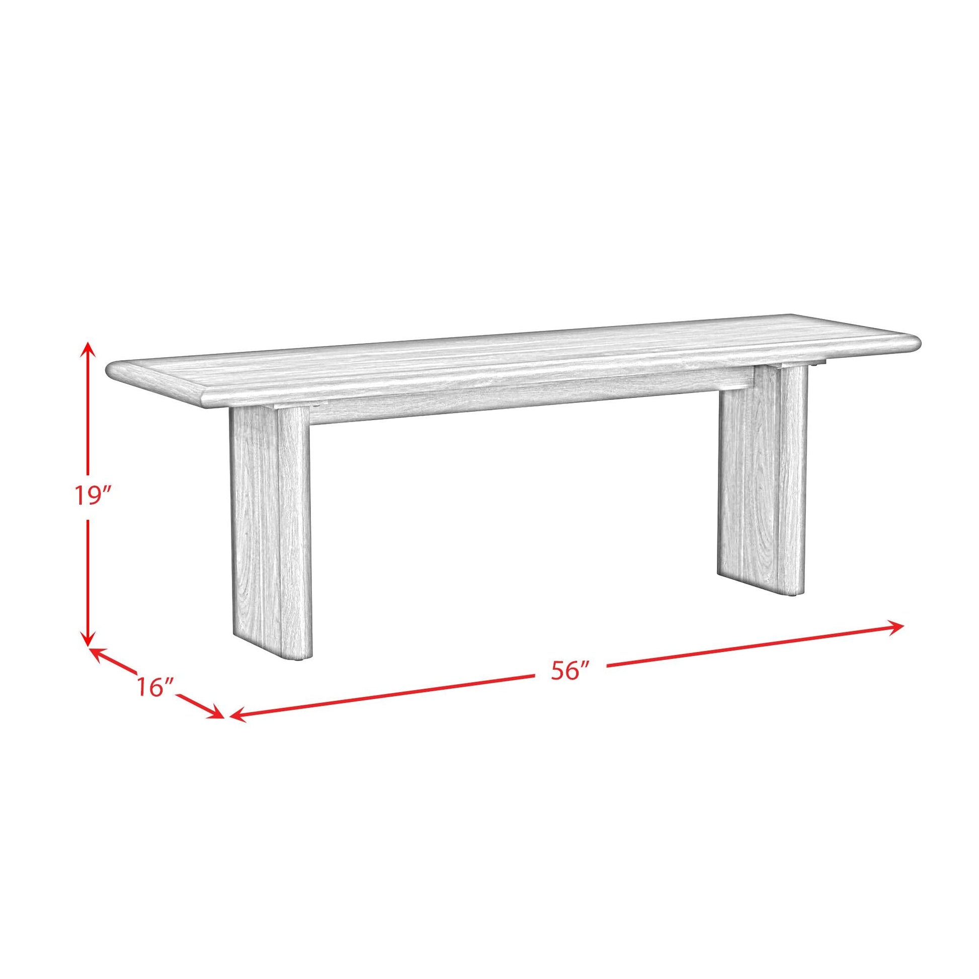 Elements International Brisbane D - 16760 - 5 - BN Dining Bench - American Furniture of Slidell