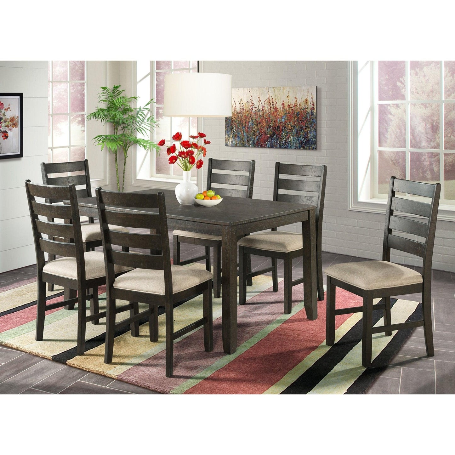 Elements International Brock 7 pc Dinette DBR1007DS - American Furniture of Slidell