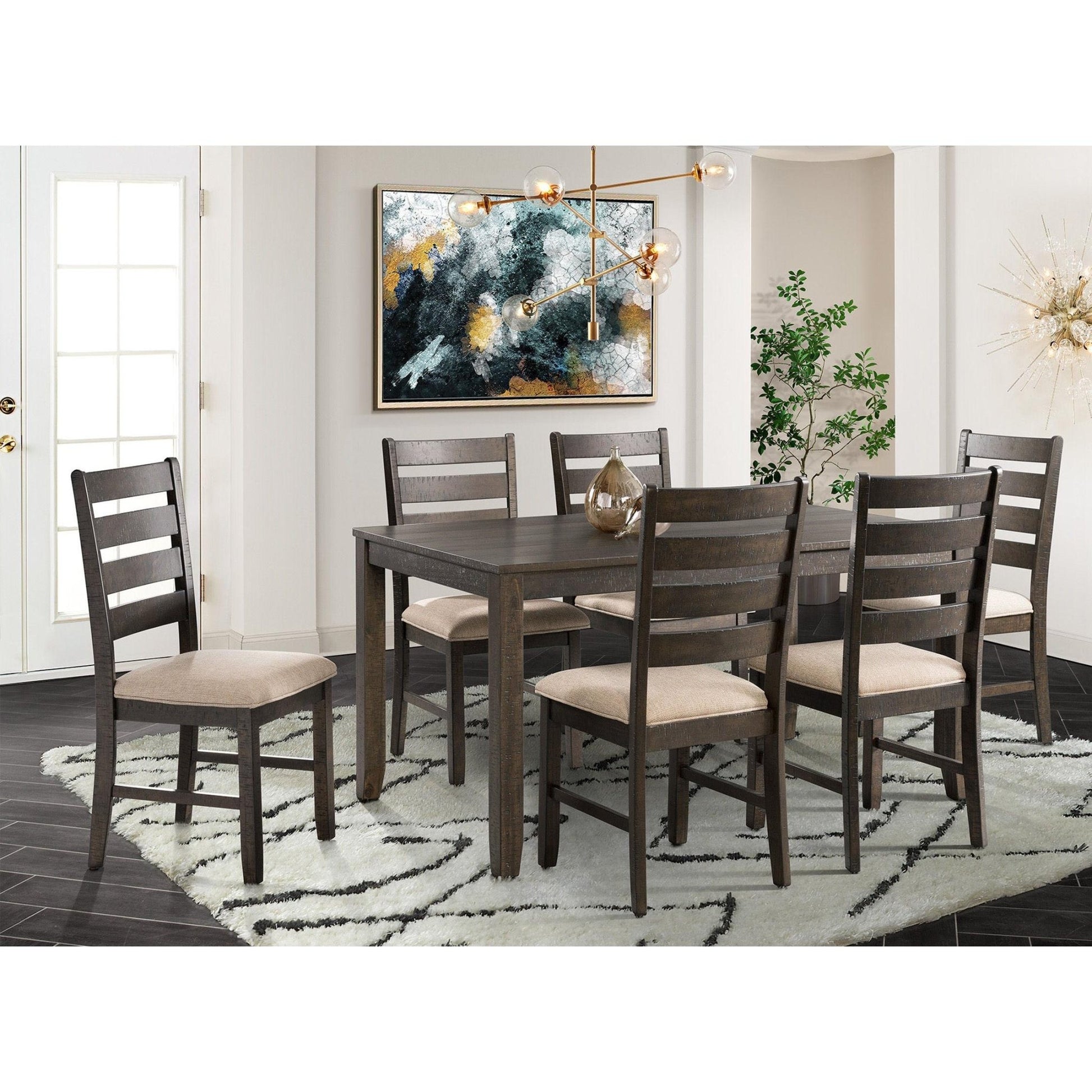 Elements International Brock 7 pc Dinette DBR1007DS - American Furniture of Slidell