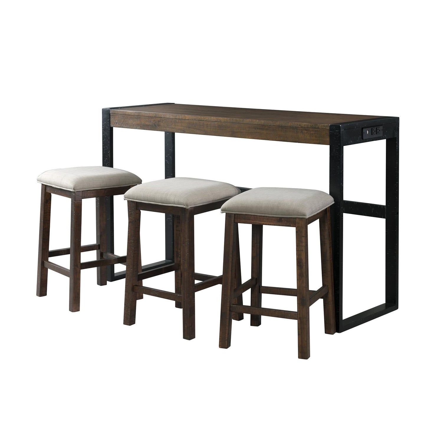 Elements International Caesar TCA100BTSP 4 pc Counter Height Dinette - American Furniture of Slidell