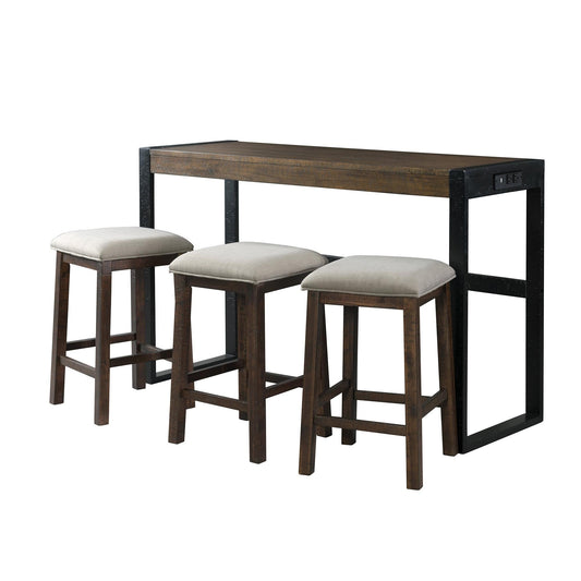 Elements International Caesar TCA100BTSP 4 pc Counter Height Dinette - American Furniture of Slidell