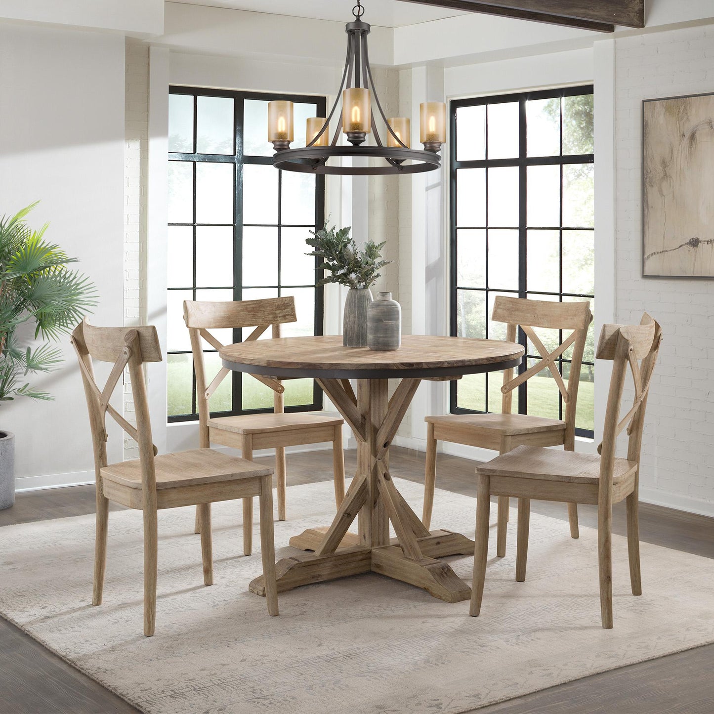 Elements International Callista Round Standard Height Dining Table - American Furniture of Slidell