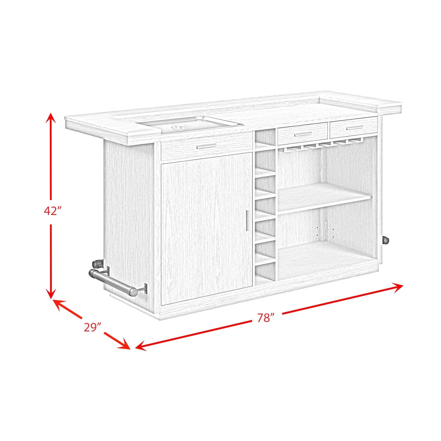 Elements International Cambrie DA - 18010 - 6 - BTC Bar Table - American Furniture of Slidell