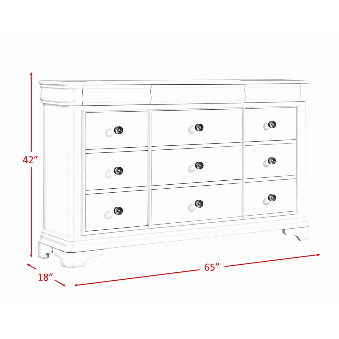 Elements International Cameron CM750DR Dresser - Cherry - American Furniture of Slidell