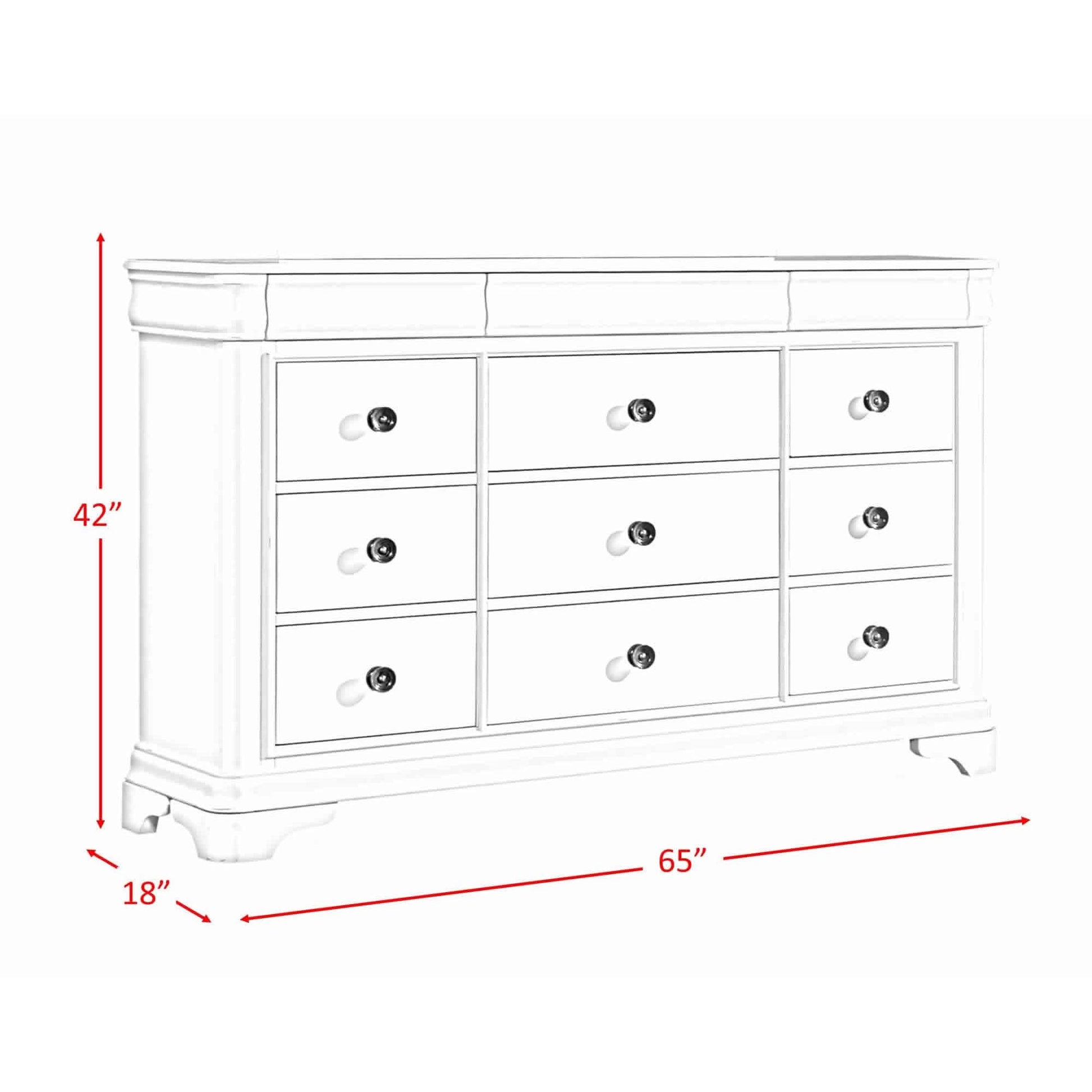 Elements International Cameron CM750DR Dresser - Cherry - American Furniture of Slidell