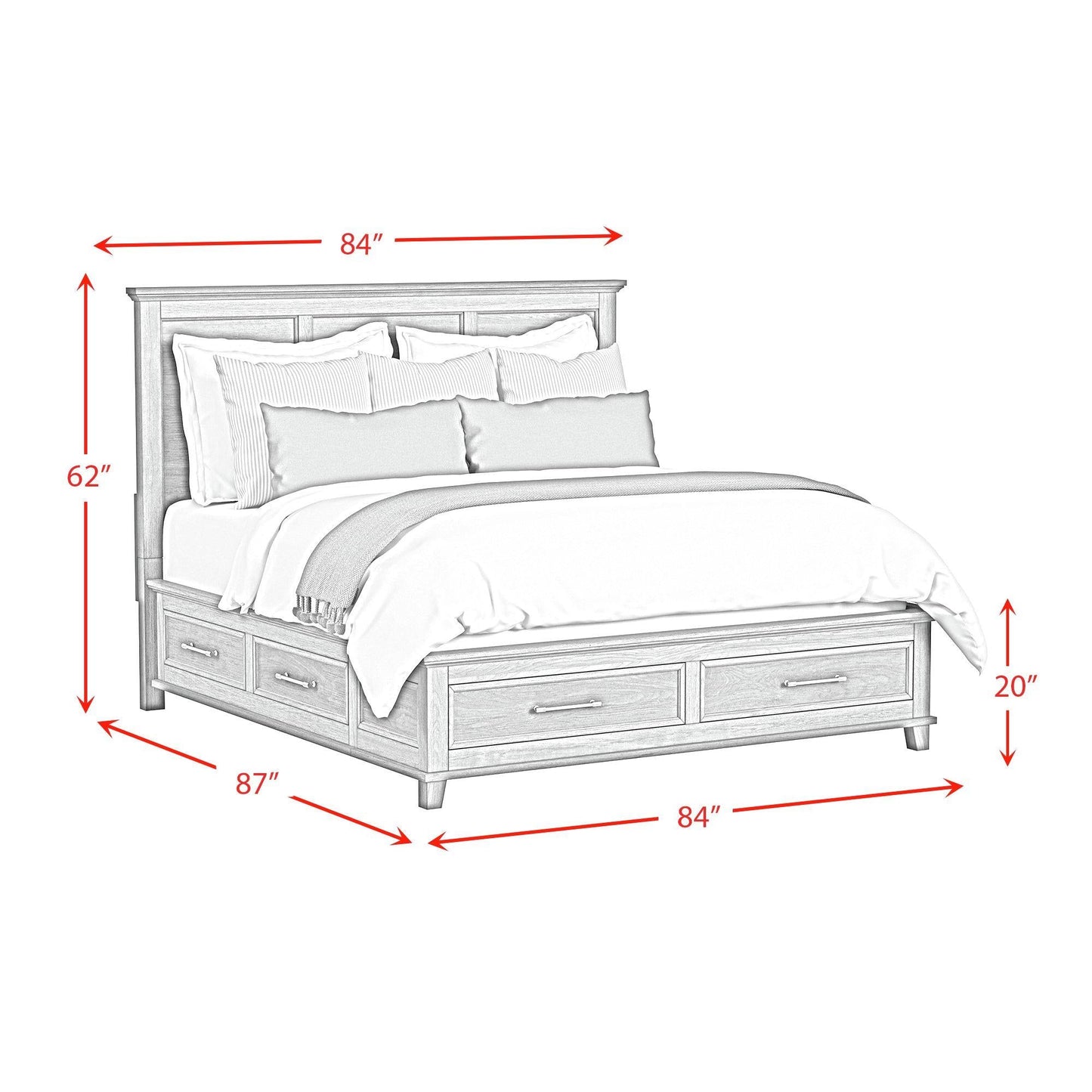 Elements International Canterbury B - 13030 - 3 - KSB King Storage Bed - American Furniture of Slidell