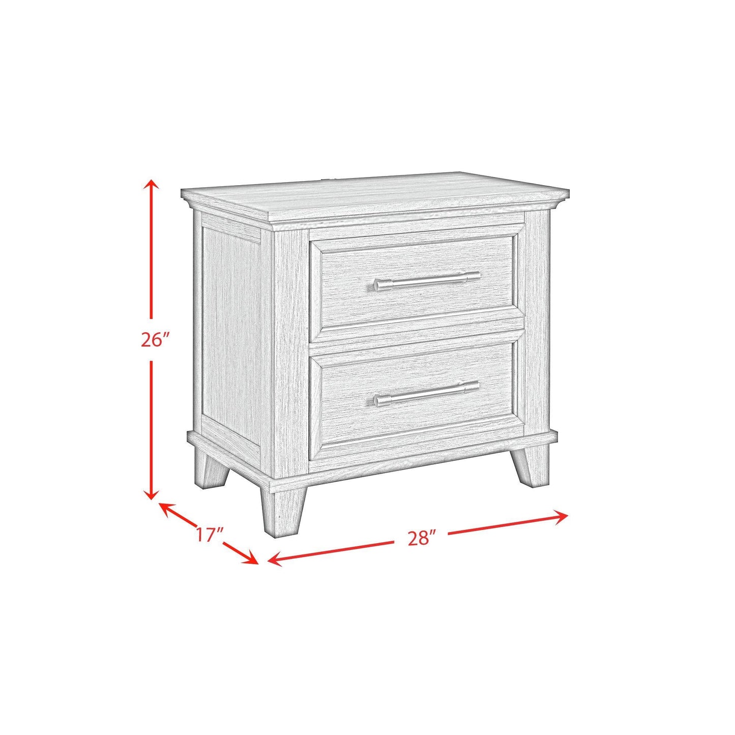 Elements International Canterbury B - 13030 - 7 - NS 2 - Drawer Nightstand - American Furniture of Slidell