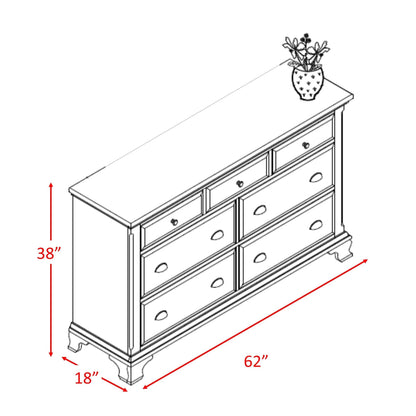 Elements International Canton Cherry CN600DR Dresser - American Furniture of Slidell