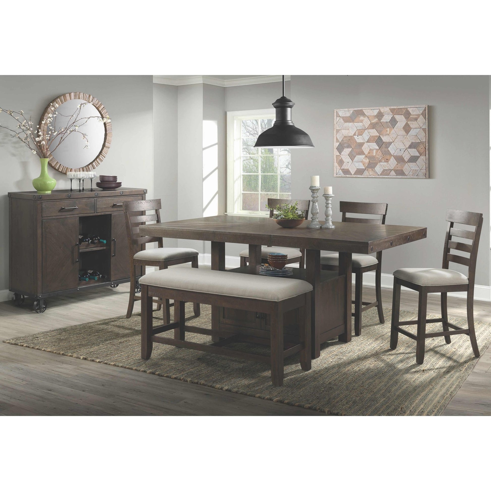 Elements International Colorado Counter Height Bench DCO100CBN - American Furniture of Slidell