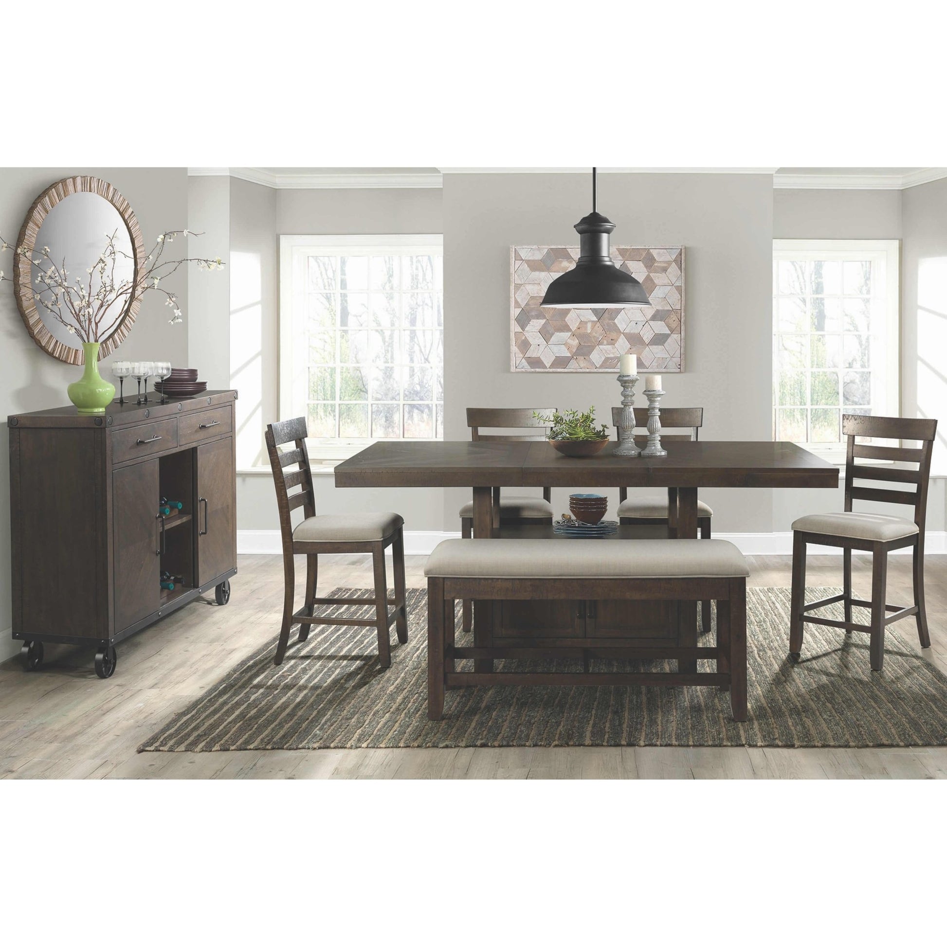 Elements International Colorado Counter Height Dining Table with Pedestal Base DCO100CDTTB - American Furniture of Slidell