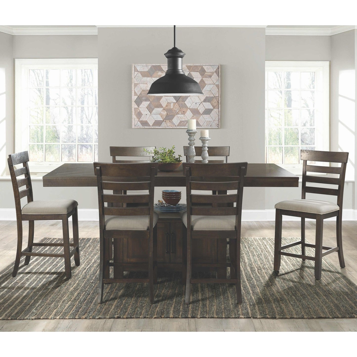 Elements International Colorado Counter Height Dining Table with Pedestal Base DCO100CDTTB - American Furniture of Slidell