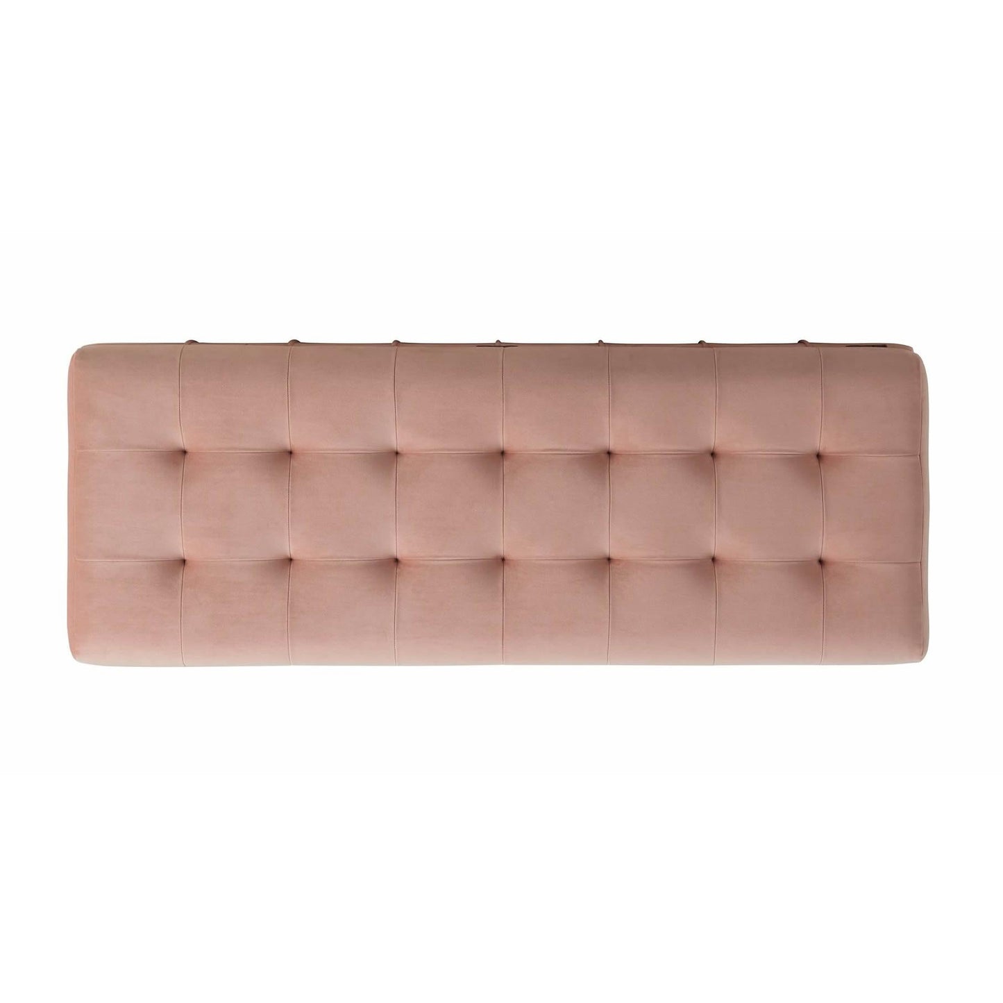 Elements International Crosby Tufted Storage Ottoman - Blush - American Furniture of Slidell