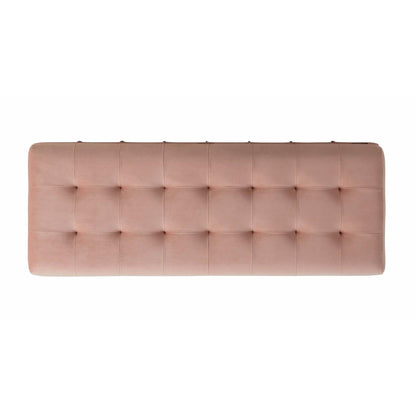 Elements International Crosby Tufted Storage Ottoman - Blush - American Furniture of Slidell