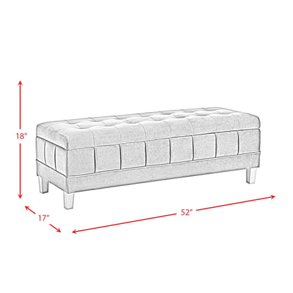 Elements International Crosby Tufted Storage Ottoman - Blush - American Furniture of Slidell