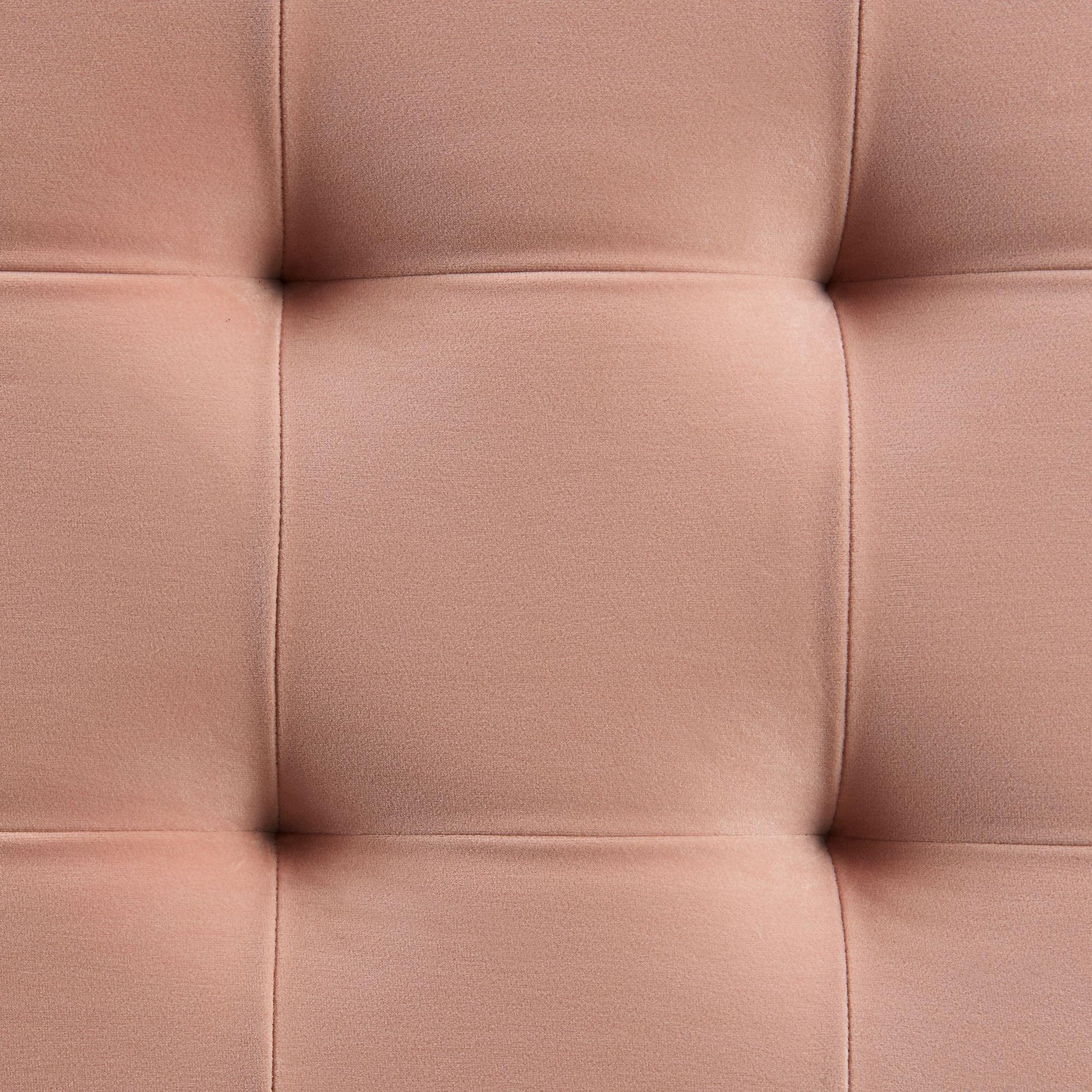 Elements International Crosby Tufted Storage Ottoman - Blush - American Furniture of Slidell