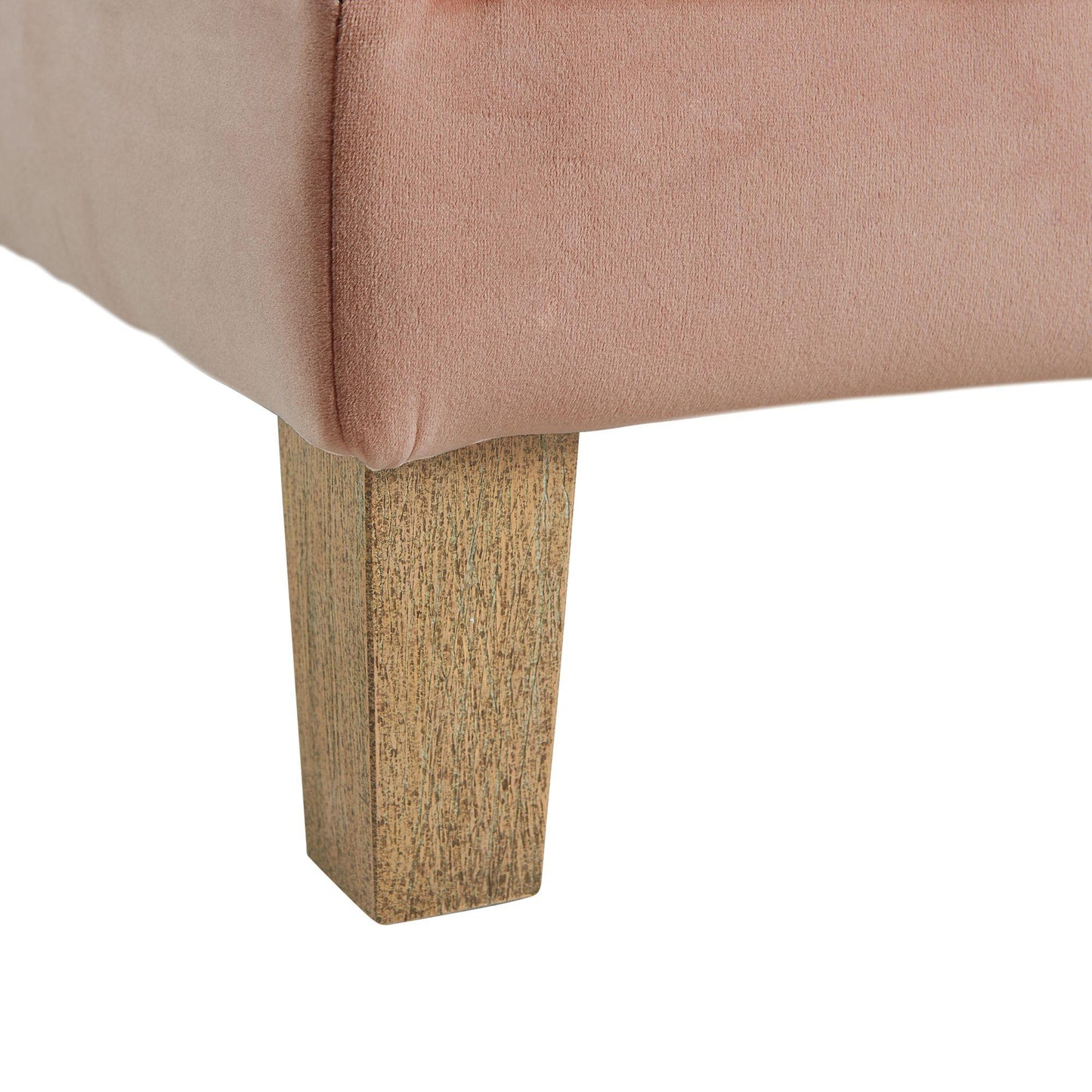 Elements International Crosby Tufted Storage Ottoman - Blush - American Furniture of Slidell