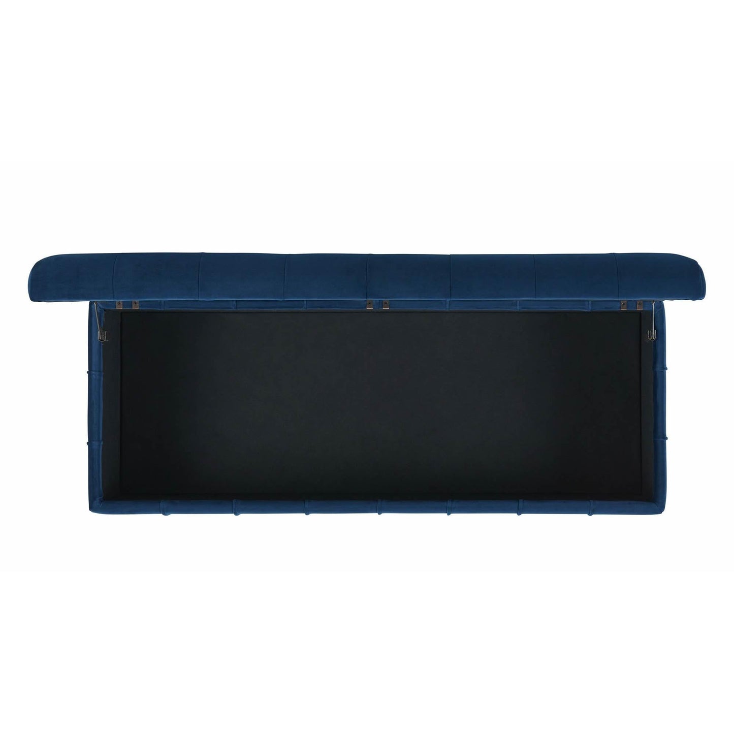 Elements International Crosby Tufted Storage Ottoman - Cobalt - American Furniture of Slidell