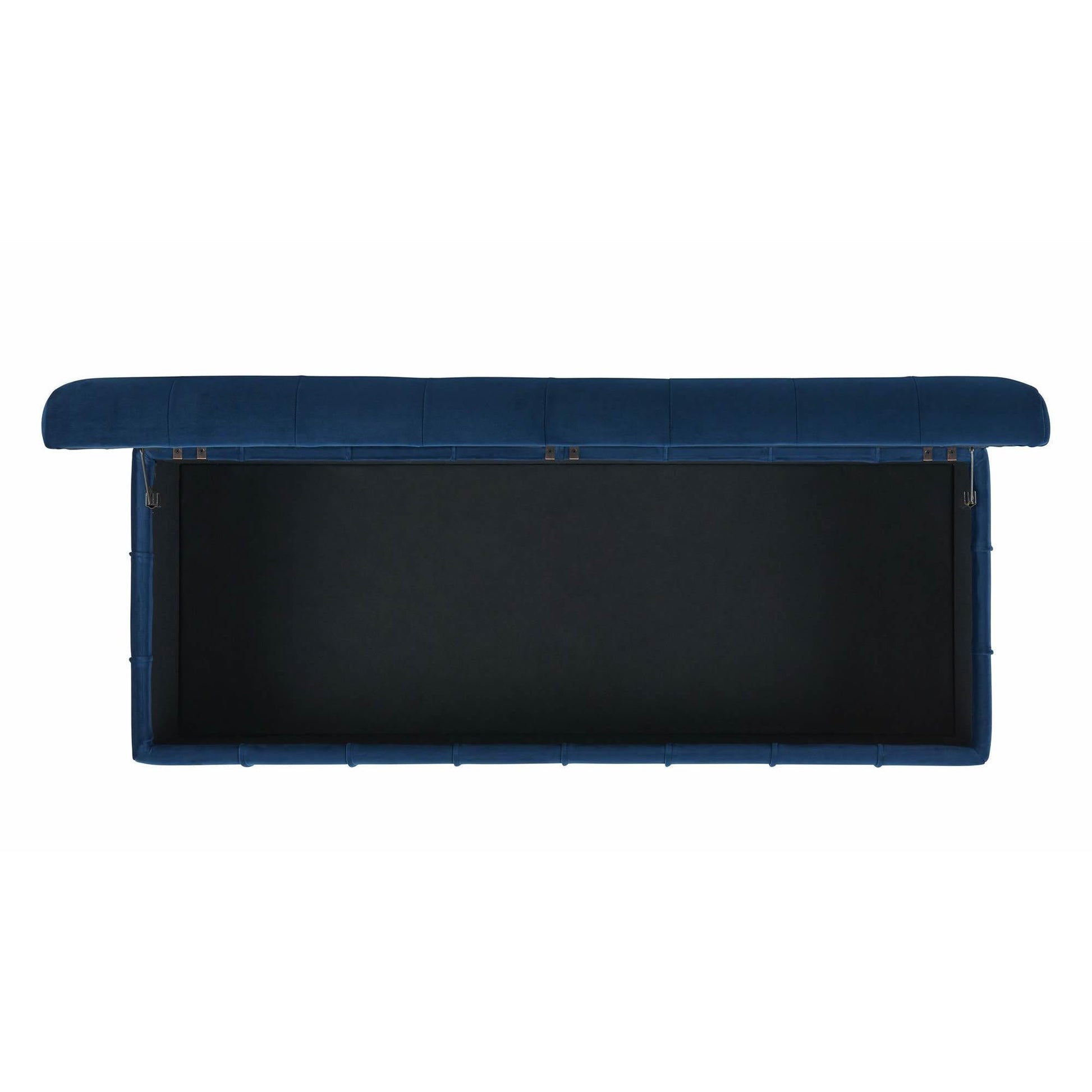 Elements International Crosby Tufted Storage Ottoman - Cobalt - American Furniture of Slidell
