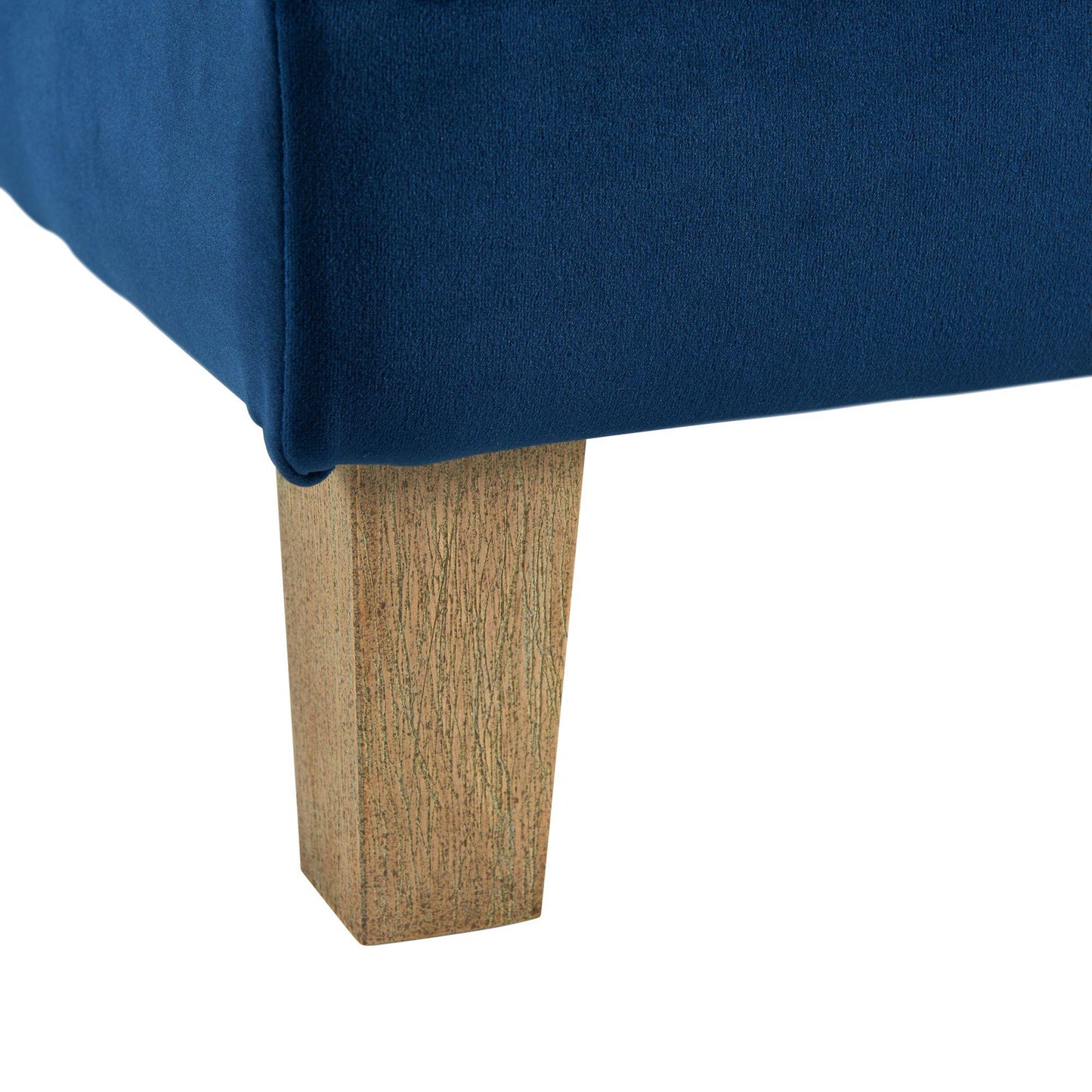 Elements International Crosby Tufted Storage Ottoman - Cobalt - American Furniture of Slidell