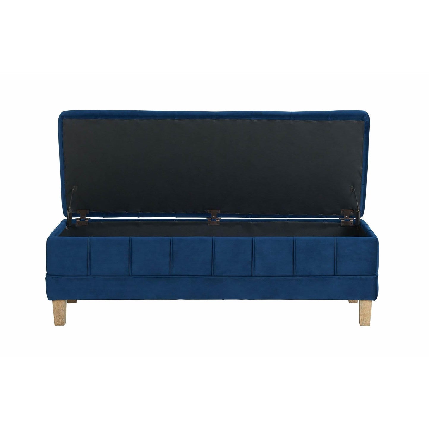 Elements International Crosby Tufted Storage Ottoman - Cobalt - American Furniture of Slidell