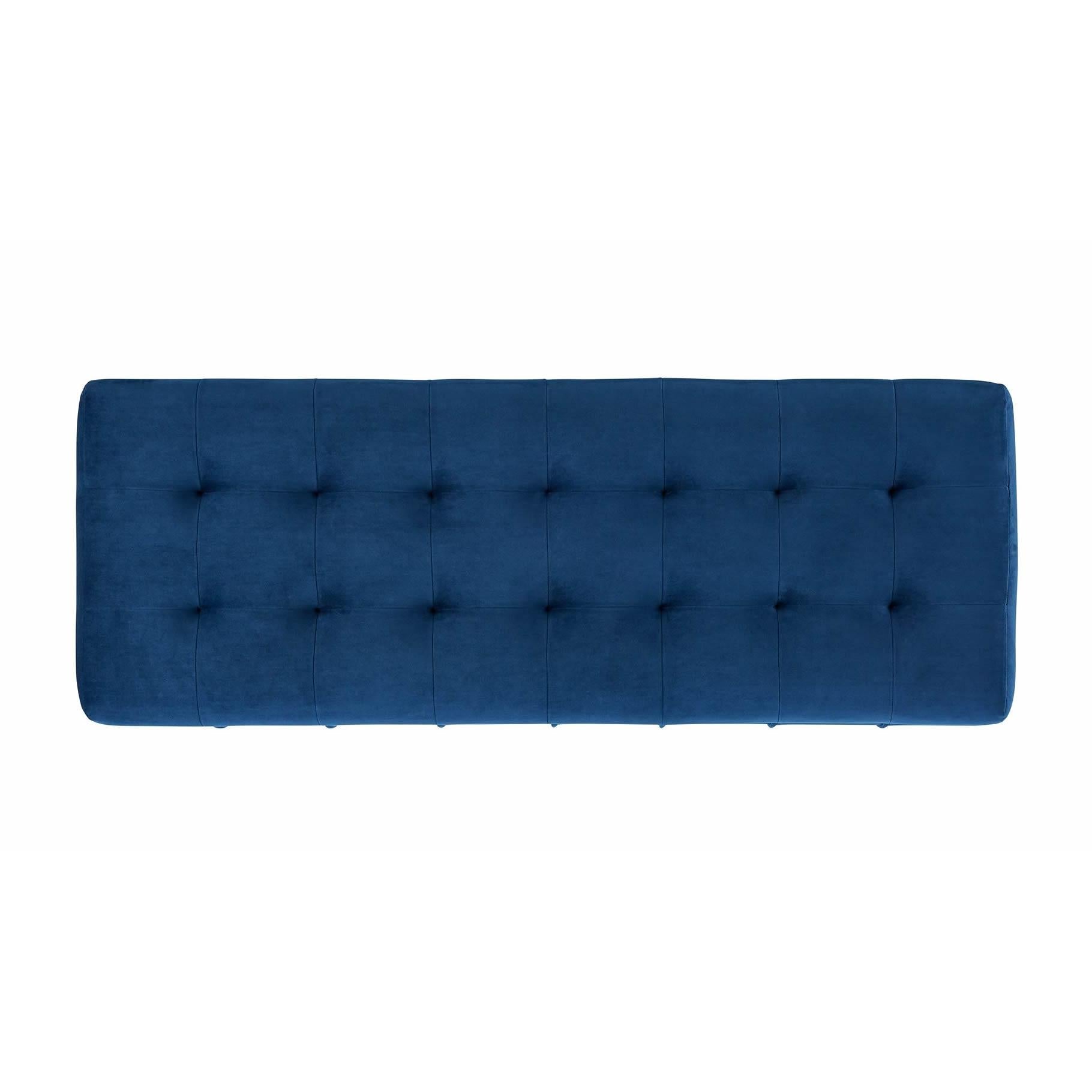 Elements International Crosby Tufted Storage Ottoman - Cobalt - American Furniture of Slidell