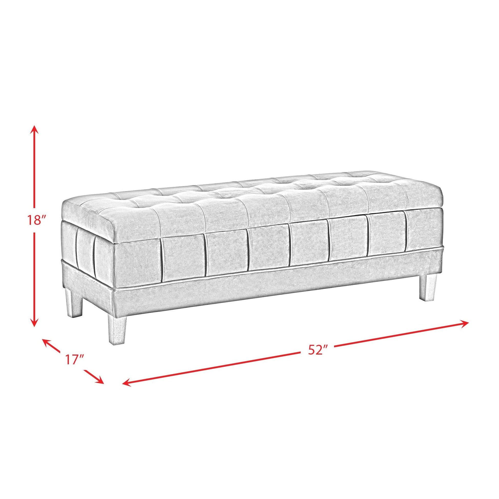 Elements International Crosby Tufted Storage Ottoman - Cobalt - American Furniture of Slidell
