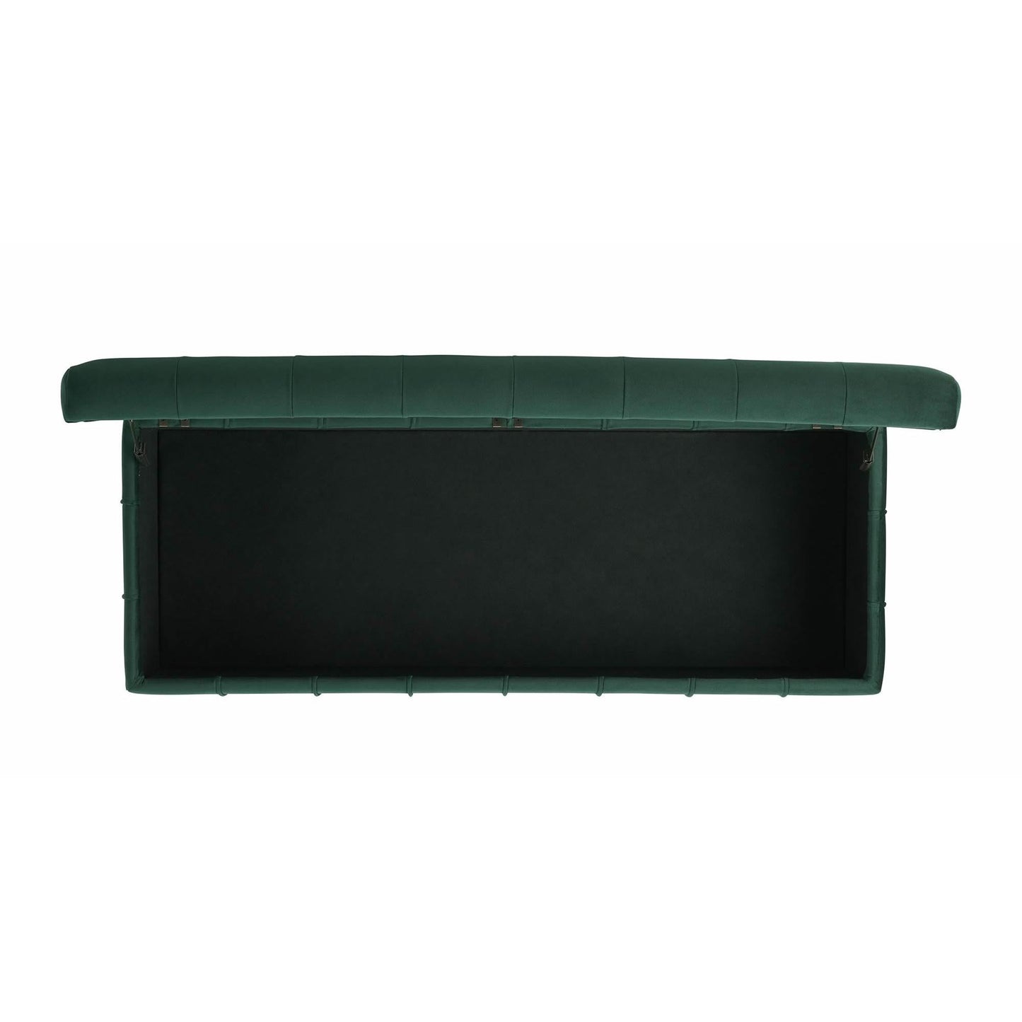 Elements International Crosby Tufted Storage Ottoman - Evergreen - American Furniture of Slidell