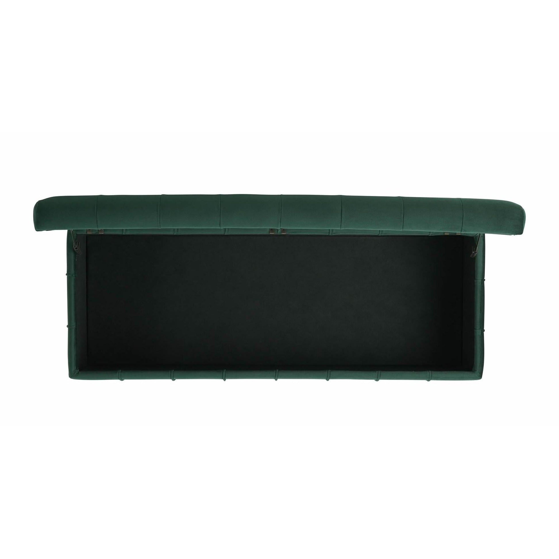 Elements International Crosby Tufted Storage Ottoman - Evergreen - American Furniture of Slidell