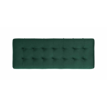 Elements International Crosby Tufted Storage Ottoman - Evergreen - American Furniture of Slidell