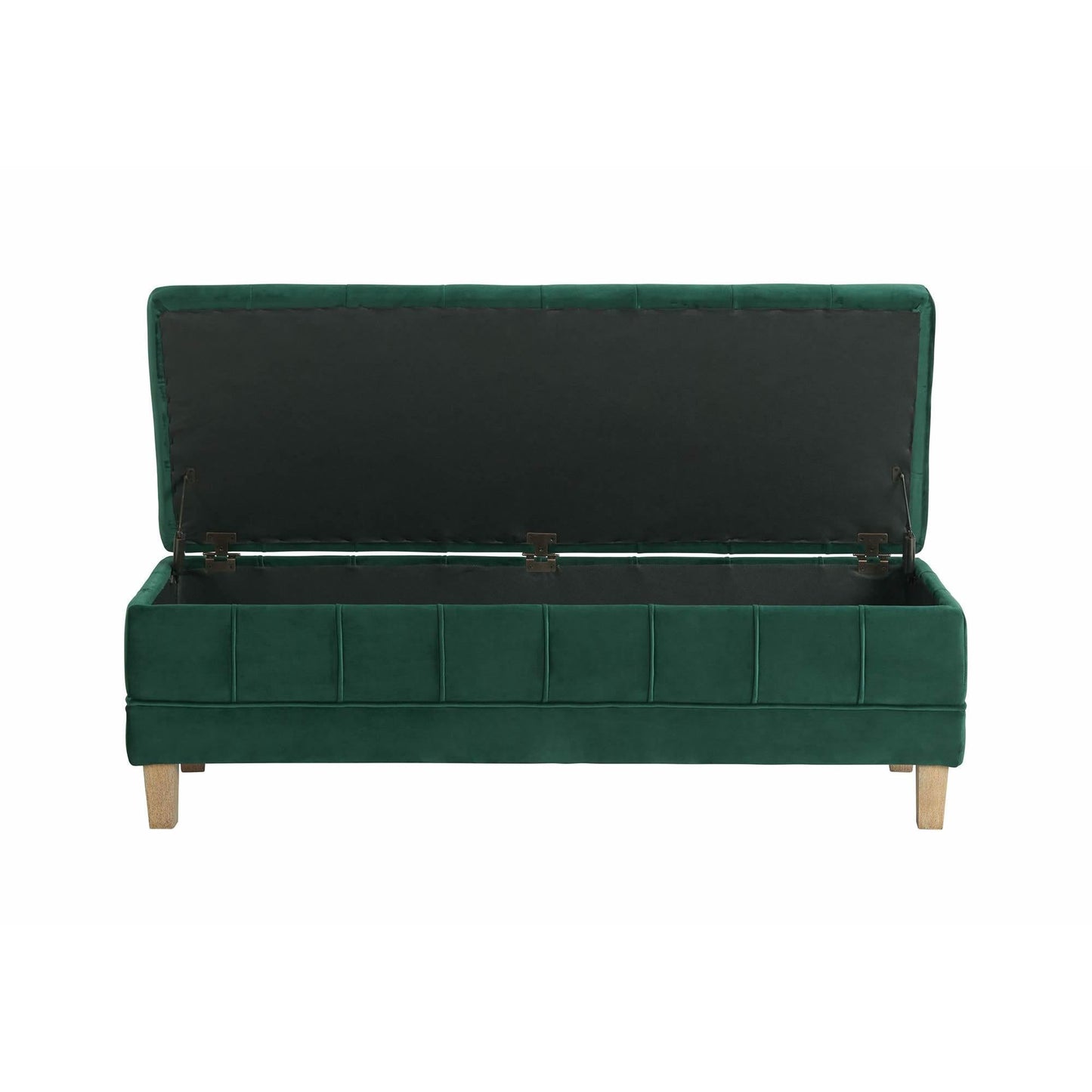 Elements International Crosby Tufted Storage Ottoman - Evergreen - American Furniture of Slidell