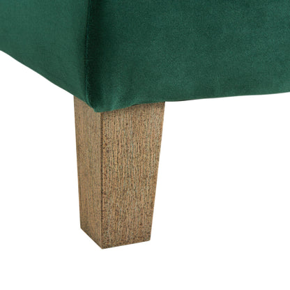 Elements International Crosby Tufted Storage Ottoman - Evergreen - American Furniture of Slidell