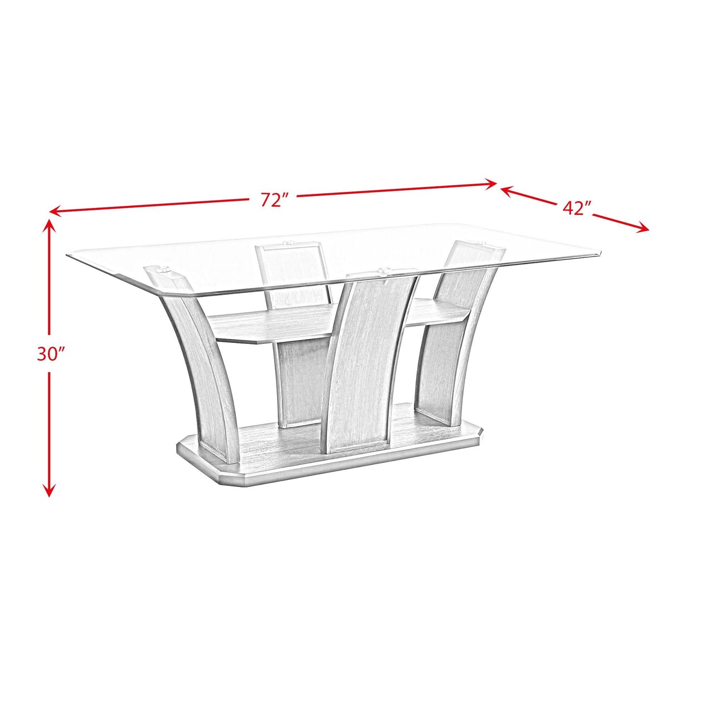 Elements International Dapper DPR300DTB Rectangular Dining Table - American Furniture of Slidell
