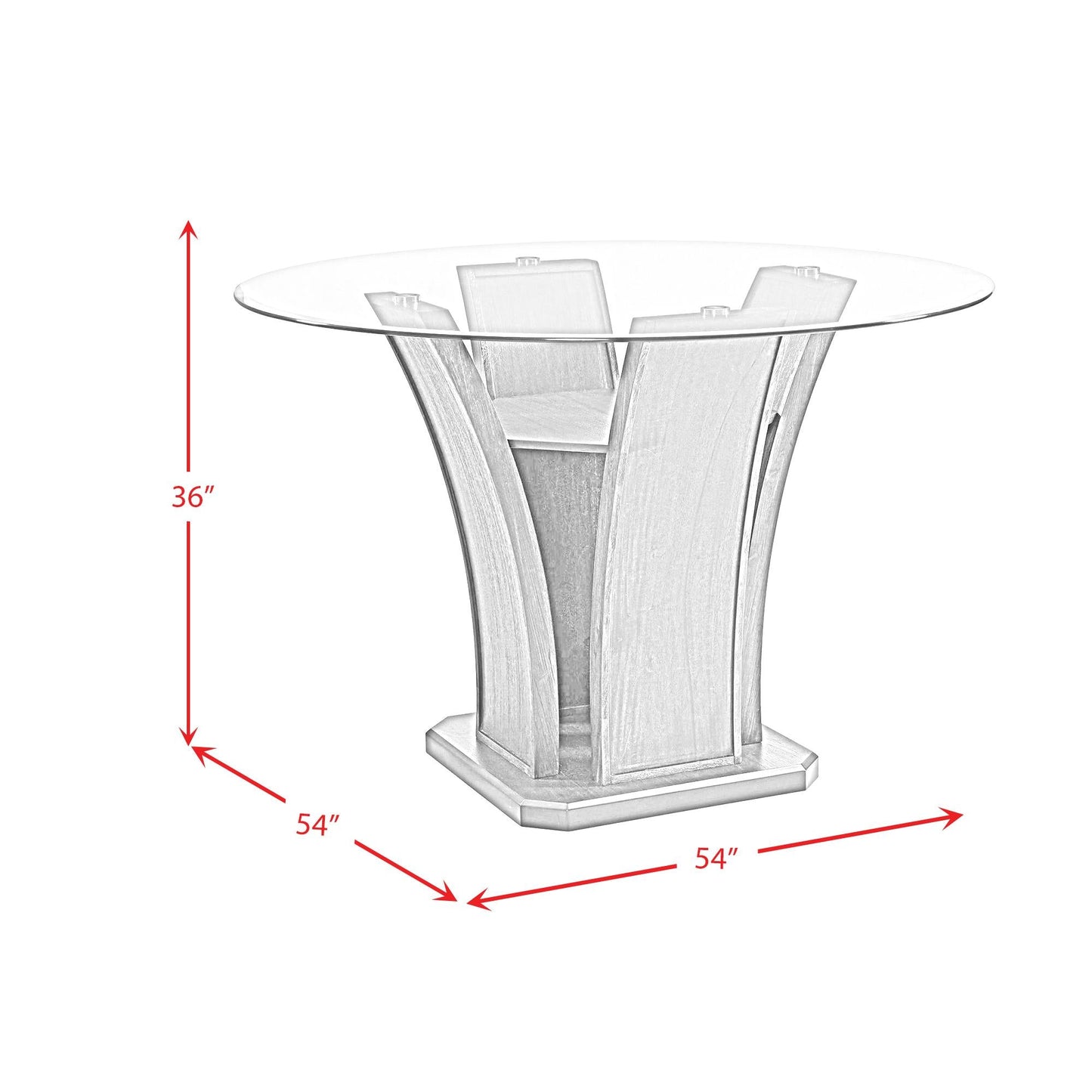 Elements International Dapper DPR300RCDTTB Round Counter Table - American Furniture of Slidell