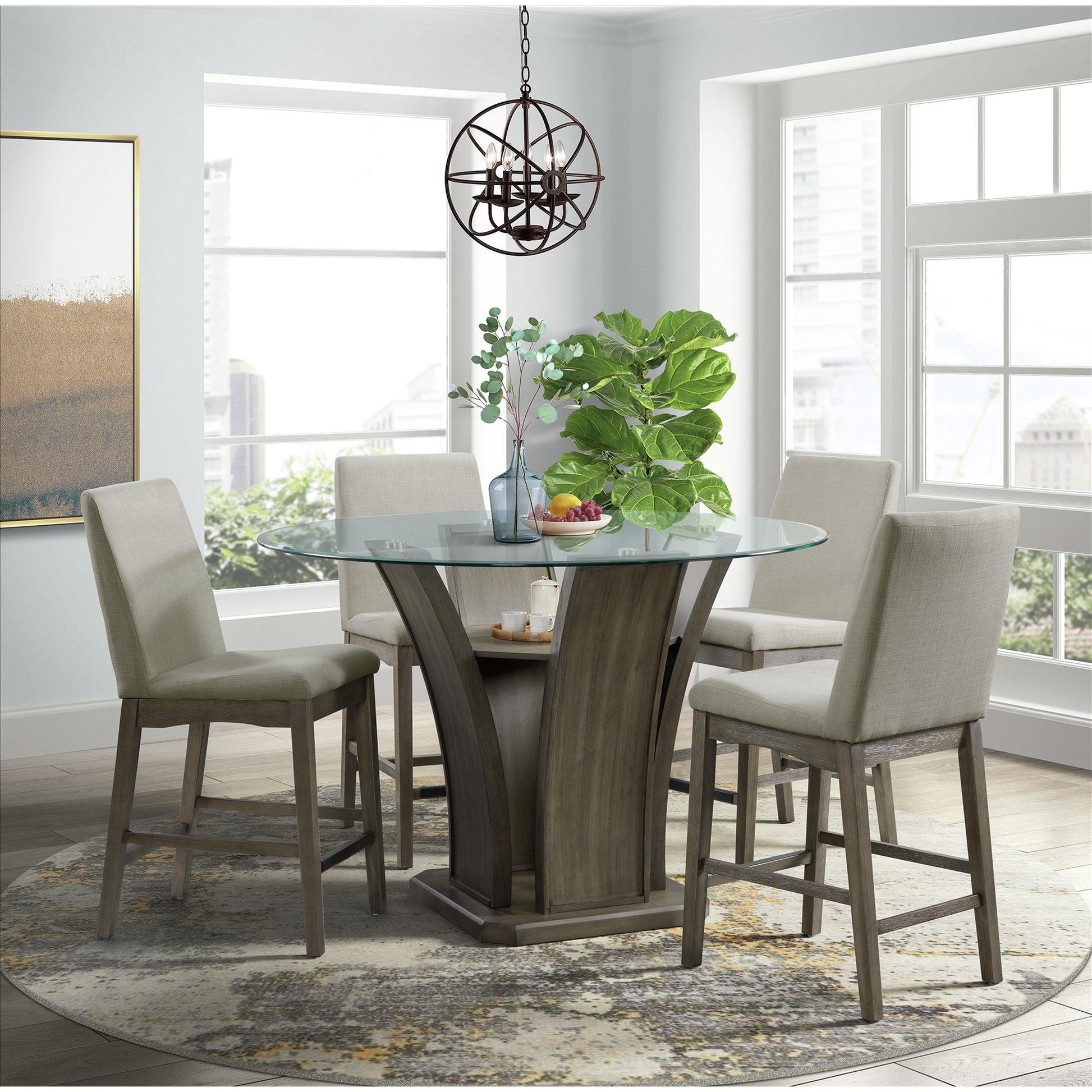Elements International Dapper DPR300RCDTTB Round Counter Table - American Furniture of Slidell