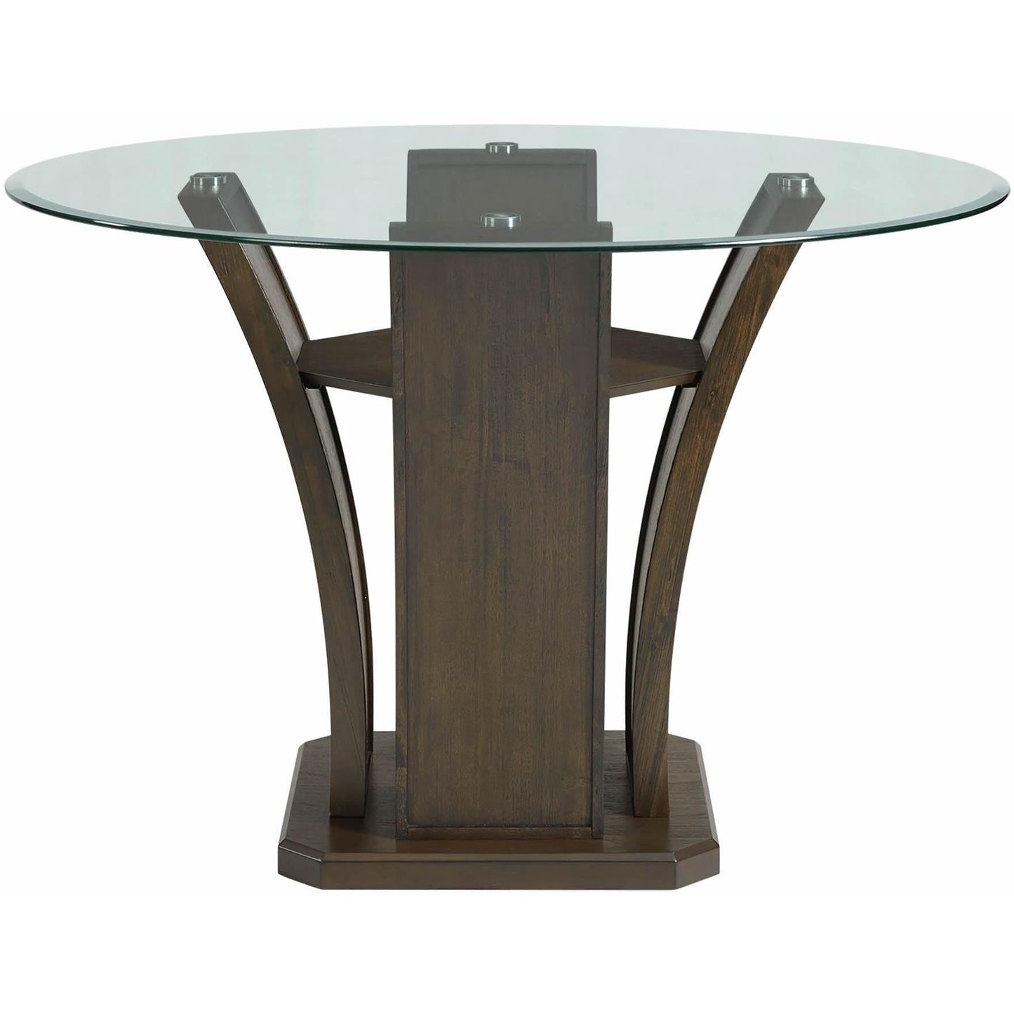Elements International Dapper Round Counter Height Dining Table in Walnut - American Furniture of Slidell