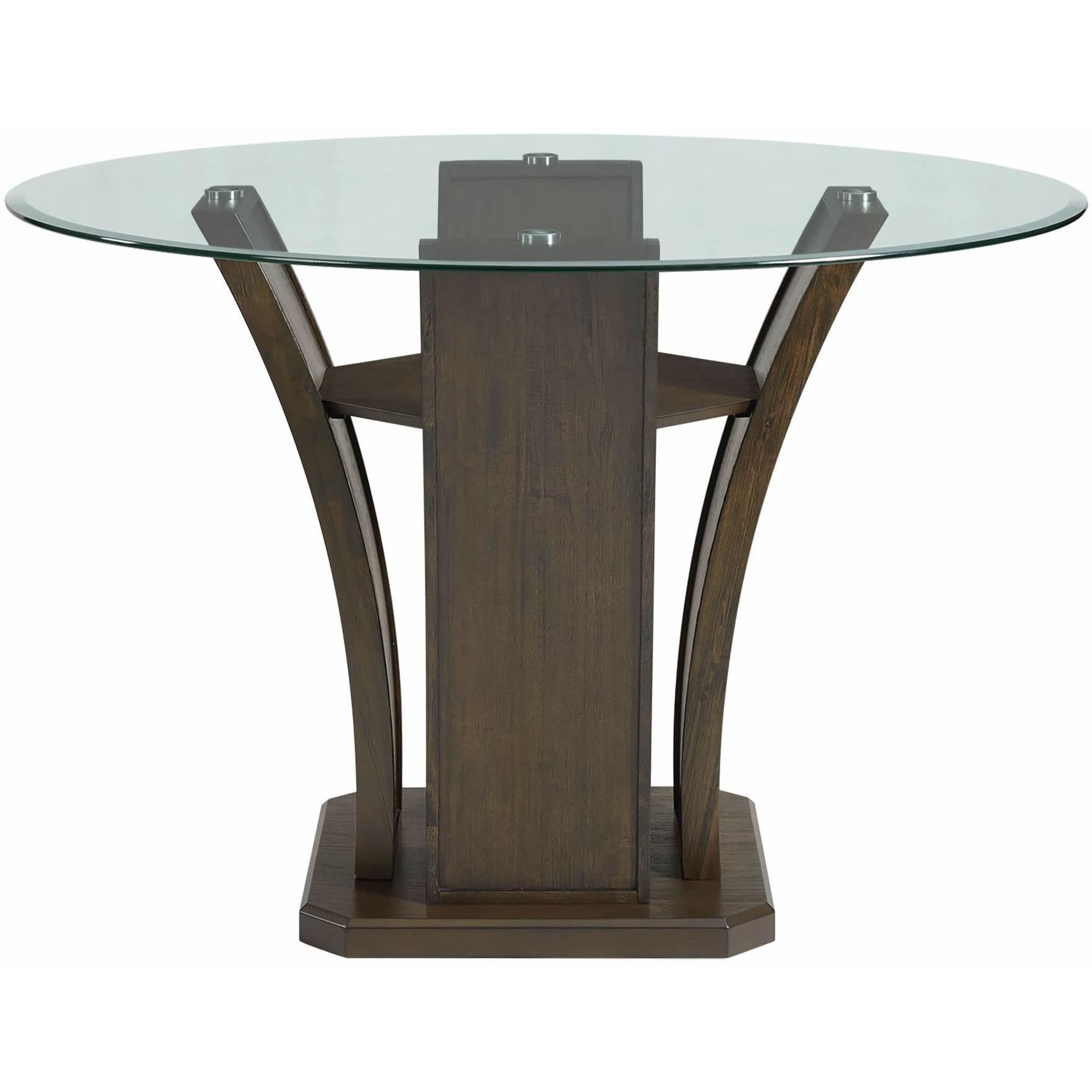 Elements International Dapper Round Counter Height Dining Table in Walnut - American Furniture of Slidell