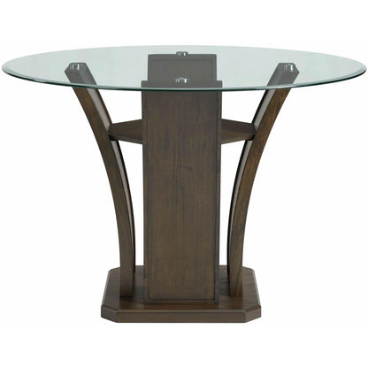 Elements International Dapper Round Counter Height Dining Table in Walnut - American Furniture of Slidell