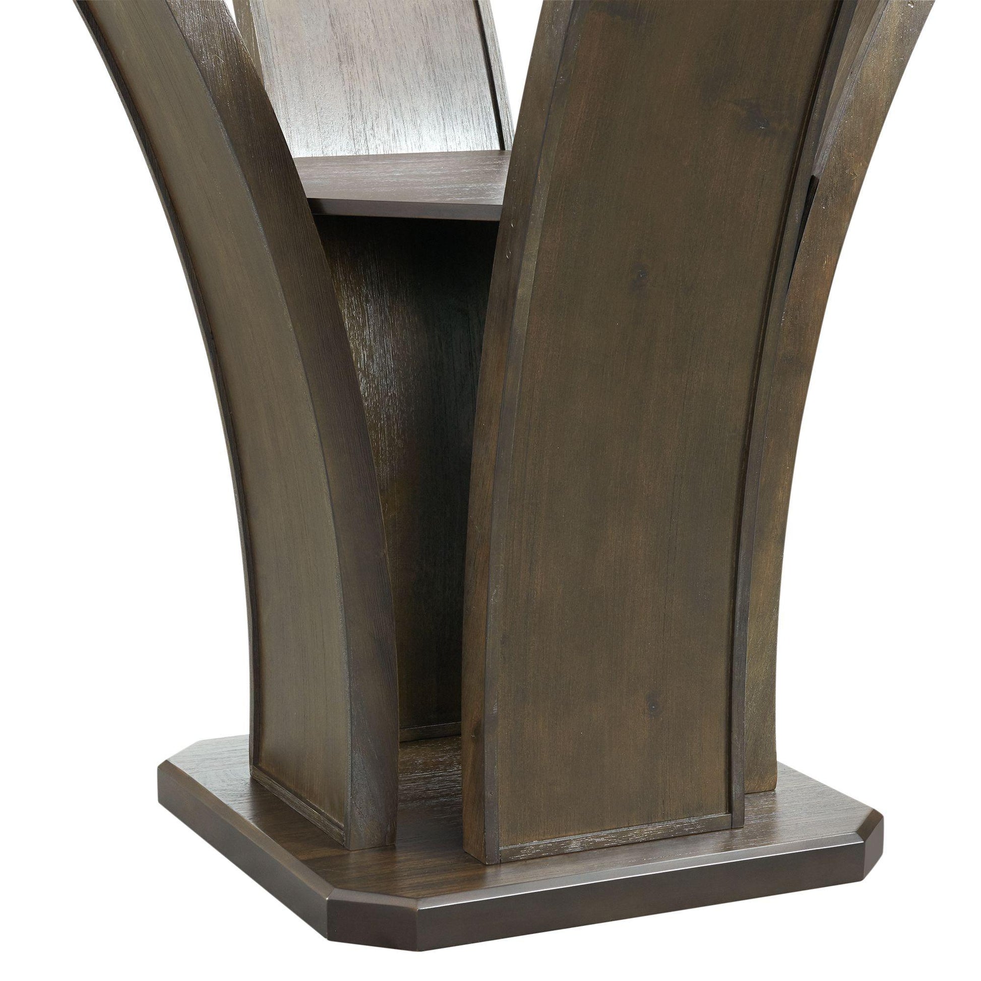 Elements International Dapper Round Counter Height Dining Table in Walnut - American Furniture of Slidell
